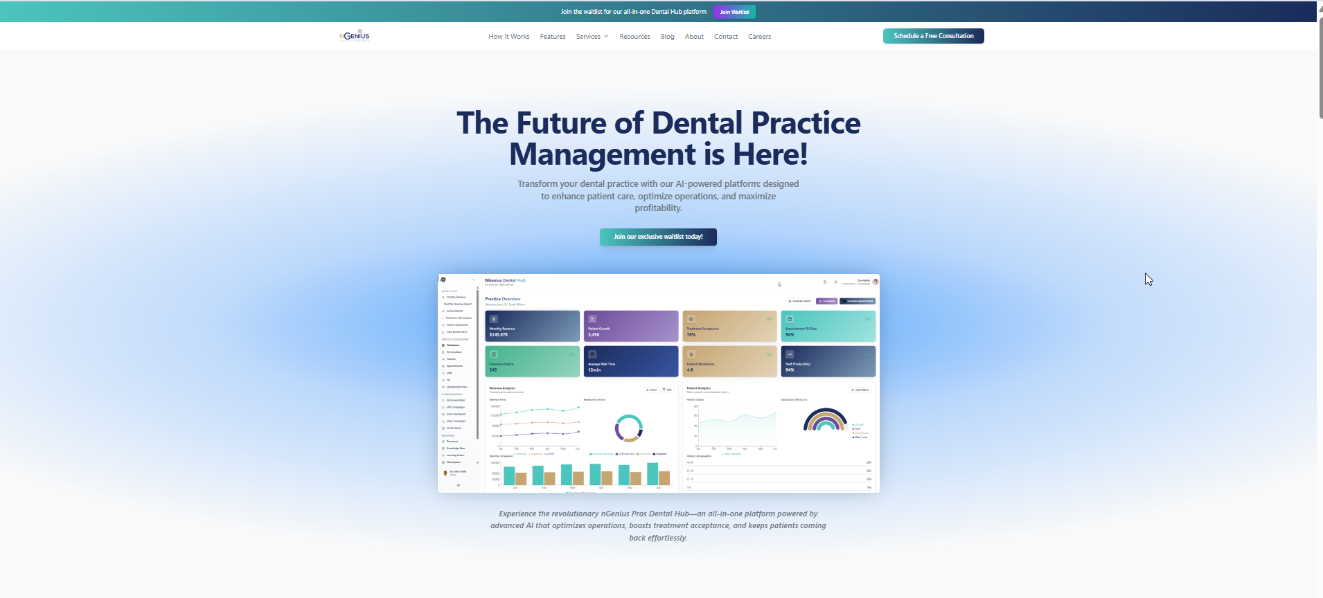 Dental hub dashboard preview